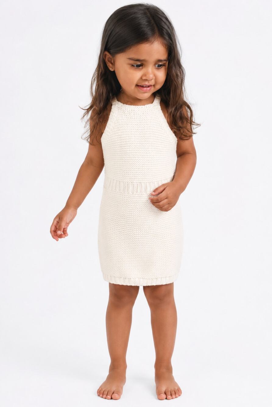 BARDOT JUNIOR Baby Girl Andi Knit Dress 12-18 Months Orchid White Sleeveless NWT